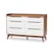 Baxton Studio Brighton Mid-Century White and Walnut Wood 6-Drawer Storage Dresser 137-7496 - alternate 1